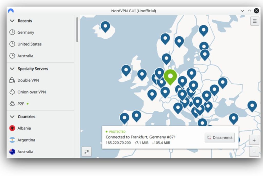 nordvpn interface