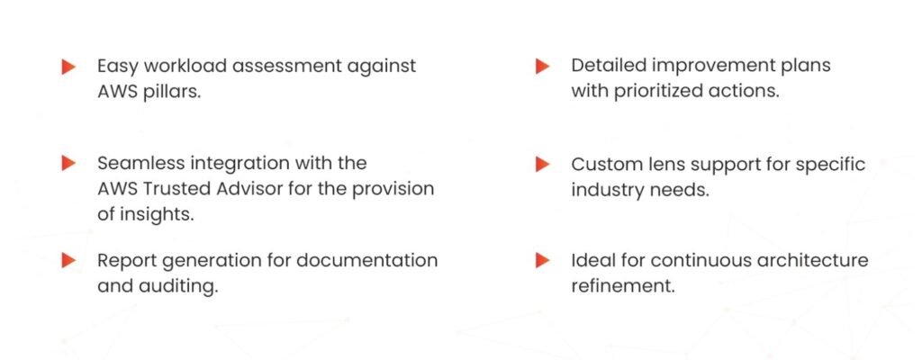 key features of the aws well-architected tool